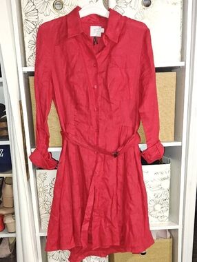 HD In Paris Laila Button Down Dress Linen